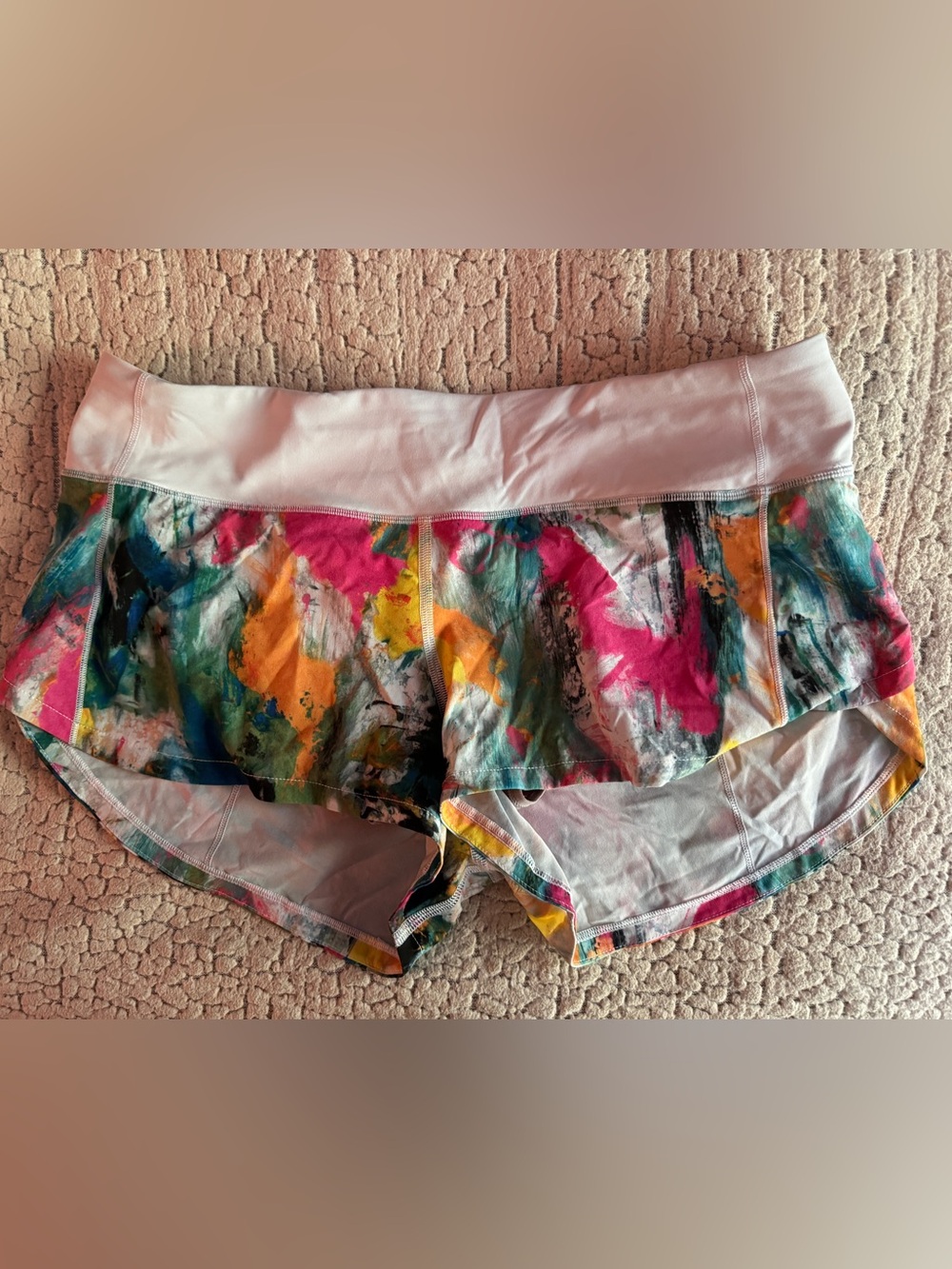 Lululemon No Limits White Speed Up Shorts
